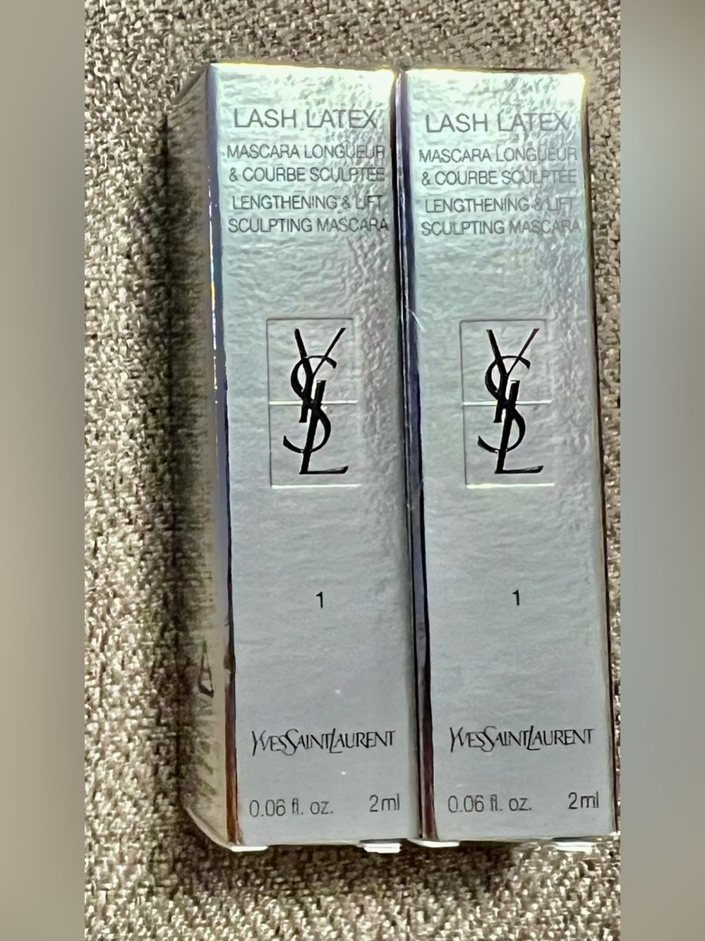 NEW Yves Saint Laurent mascara Deluxe mini Lash Latex-0.06 oz 2ml x2